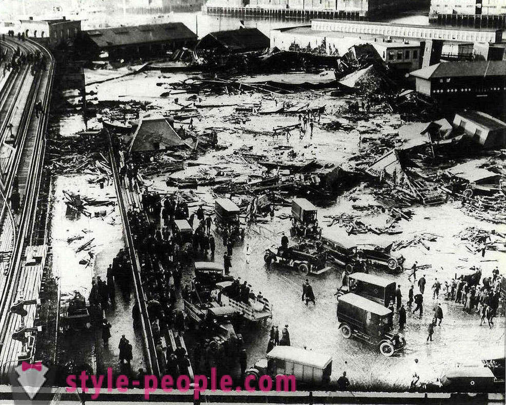 Zgodovinski posnetki poplavi sladkorja v Bostonu