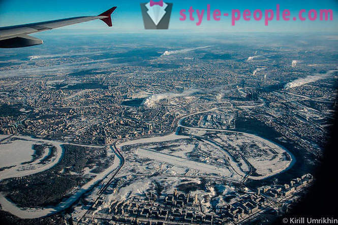 Zima Moskva pogled iz ptičje perspektive