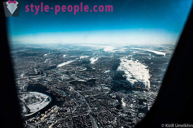 Zima Moskva pogled iz ptičje perspektive