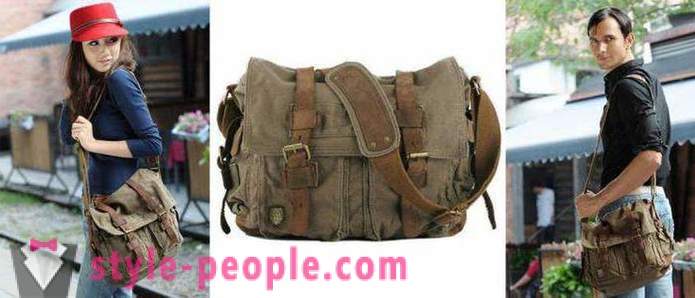 Stilov vrečk: vojaške, retro, klasičnih. Cestna in športne torbe. ženski sklopko